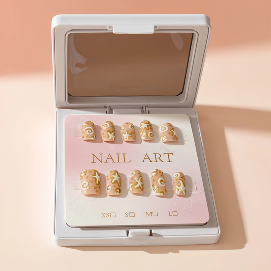 Beach Theme Press On Nails – Handmade Summer Nail Art Set